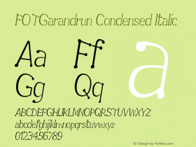 FOTGarandrun-CondensedItalic Version 1.000图片样张