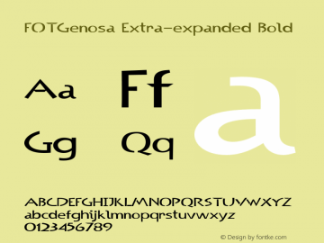 FOTGenosa-ExtraexpandedBold Version 1.000 Font Sample