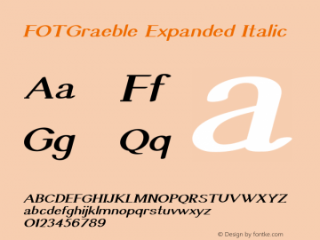 FOTGraeble-ExpandedItalic Version 1.000 Font Sample