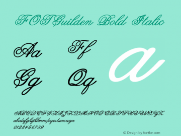 FOTGuilden-BoldItalic Version 1.000 Font Sample