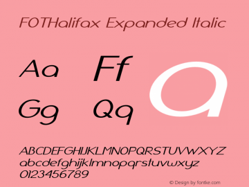 FOTHalifax-ExpandedItalic Version 1.000图片样张