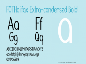 FOTHalifax-ExtracondensedBold Version 1.000 Font Sample