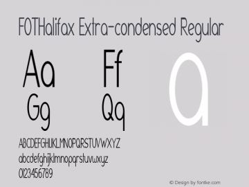 FOTHalifax-ExtracondensedRegular Version 1.000图片样张
