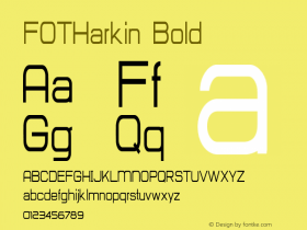 FOTHarkin-Bold Version 1.000 Font Sample