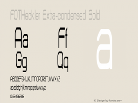 FOTHeckler-ExtracondensedBold Version 1.000 Font Sample