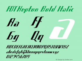 FOTHepton-BoldItalic Version 1.000 Font Sample