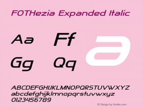 FOTHezia-ExpandedItalic Version 1.000 Font Sample