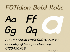 FOTIdion-BoldItalic Version 1.000 Font Sample