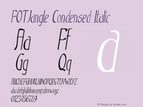 FOTJangle-CondensedItalic Version 1.000 Font Sample