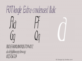 FOTJangle-ExtracondensedItalic Version 1.000 Font Sample