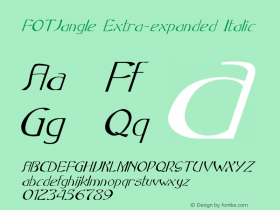 FOTJangle-ExtraexpandedItalic Version 1.000 Font Sample