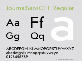 JournalSansCTT Regular 1.000.000 Font Sample