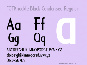 FOTKnuckleBlack-CondensedRegular Version 1.000 Font Sample