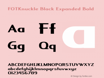 FOTKnuckleBlack-ExpandedBold Version 1.000 Font Sample