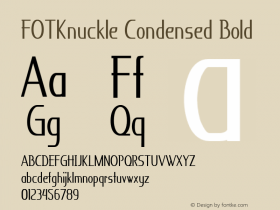 FOTKnuckle-CondensedBold Version 1.000 Font Sample