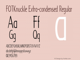 FOTKnuckle-ExtracondensedRegular Version 1.000 Font Sample