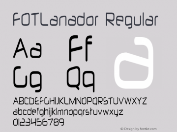 FOTLanador Version 1.000 Font Sample