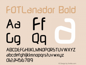 FOTLanador-Bold Version 1.000 Font Sample