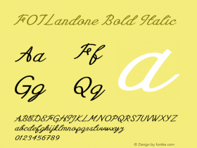 FOTLandone-BoldItalic Version 1.000 Font Sample