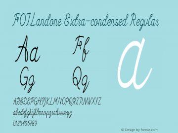 FOTLandone-ExtracondensedRegular Version 1.000 Font Sample