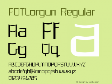 FOTLorgun Version 1.000 Font Sample