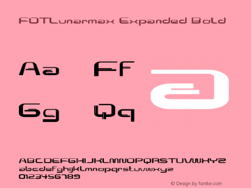 FOTLunarmax-ExpandedBold Version 1.000 Font Sample