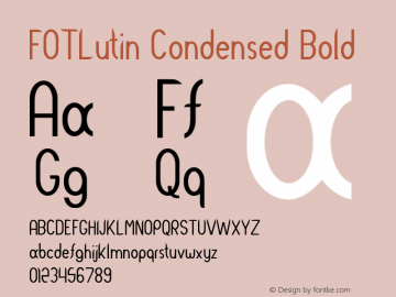 FOTLutin-CondensedBold Version 1.000 Font Sample