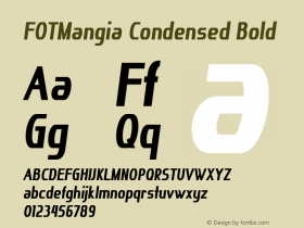 FOTMangia-CondensedBold Version 1.000图片样张