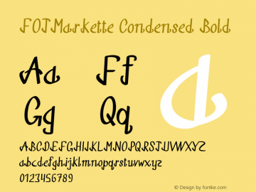 FOTMarkette-CondensedBold Version 1.000 Font Sample