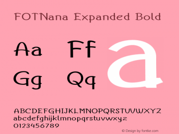 FOTNana-ExpandedBold Version 1.000 Font Sample