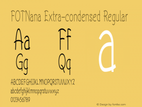 FOTNana-ExtracondensedRegular Version 1.000 Font Sample