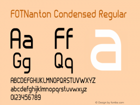 FOTNanton-CondensedRegular Version 1.000 Font Sample