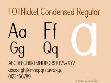 FOTNickel-CondensedRegular Version 1.000图片样张