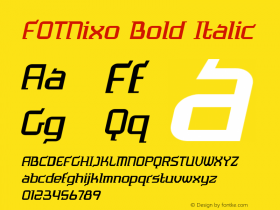 FOTNixo-BoldItalic Version 1.000 Font Sample