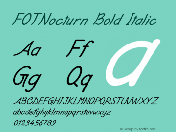 FOTNocturn-BoldItalic Version 1.000 Font Sample