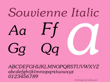 Souvienne Italic 001.000 Font Sample