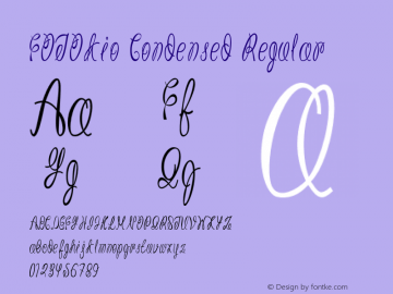 FOTOkio-CondensedRegular Version 1.000 Font Sample
