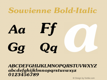 Souvienne Bold-Italic 001.000图片样张