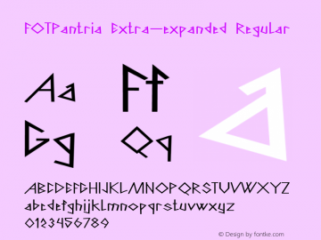 FOTPantria-ExtraexpandedRegular Version 1.000 Font Sample