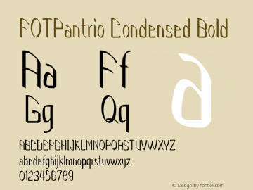 FOTPantrio-CondensedBold Version 1.000 Font Sample