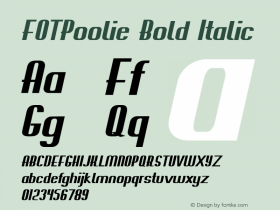 FOTPoolie-BoldItalic Version 1.000图片样张