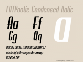 FOTPoolie-CondensedItalic Version 1.000 Font Sample