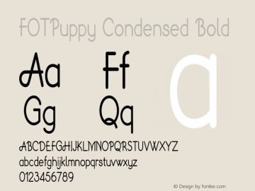 FOTPuppy-CondensedBold Version 1.000 Font Sample