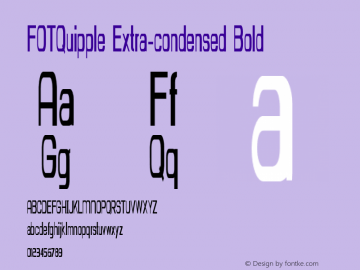 FOTQuipple-ExtracondensedBold Version 1.000 Font Sample