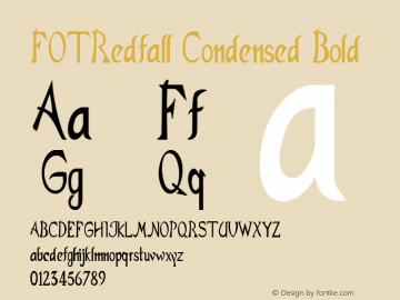FOTRedfall-CondensedBold Version 1.000 Font Sample