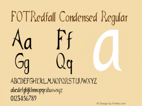 FOTRedfall-CondensedRegular Version 1.000 Font Sample