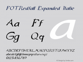 FOTRedfall-ExpandedItalic Version 1.000 Font Sample