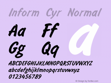 Inform Cyr Normal 10:10:1966 Font Sample