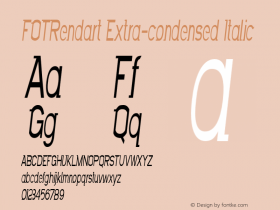 FOTRendart-ExtracondensedItalic Version 1.000 Font Sample