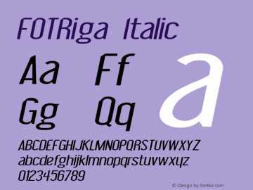 FOTRiga-Italic Version 1.000图片样张